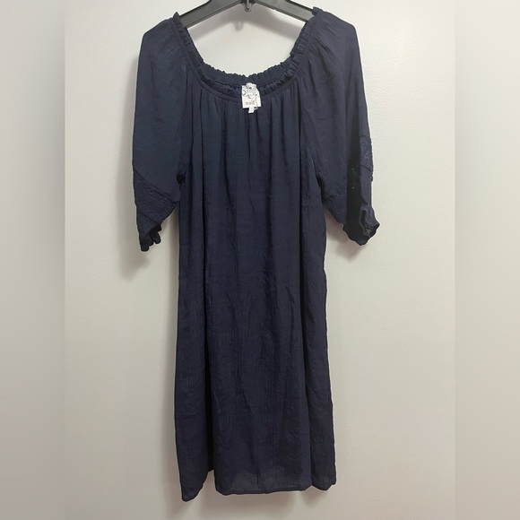 Anthropologie Dresses & Skirts - Naïf Anthropologie women's Medium Navy blue bohemian dress 3/4 sleeve